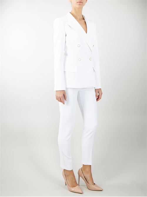 Crêpe double-breasted jacket with waisted cut Elisabetta Franchi ELISABETTA FRANCHI | Jacket | GI07341E2360